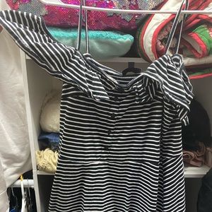 Topshop striped off the shoulder dress